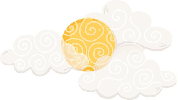 Golden Moon Clouds vector