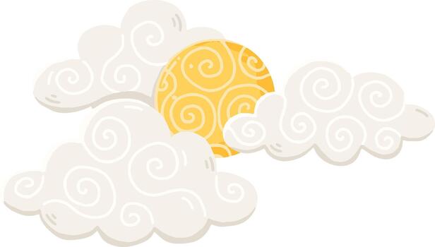 Moon Behind Clouds vector