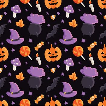 Spooky Halloween Magic Pattern vector