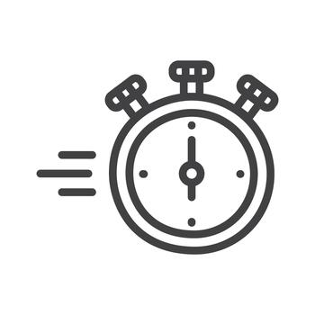 contorno cronógrafo Temporizador icono aislado. vector