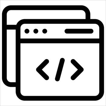 Browser Code Outline Icon vector
