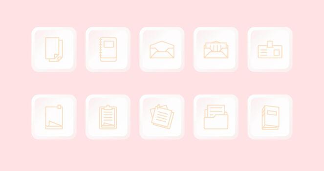 document folder envelope icon set vector