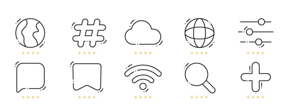 Interface icons.Editable stroke vector