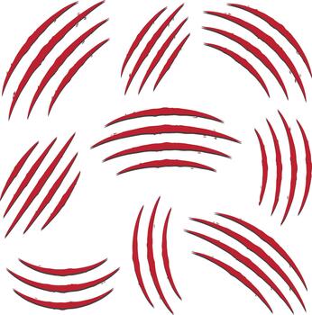 Red Claw Scratch Pattern Set vector