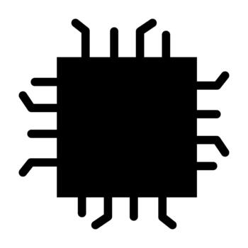 Computer Processor Microchip Icon vector