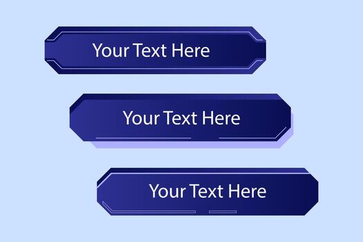 Blue Tech Button Template Set vector