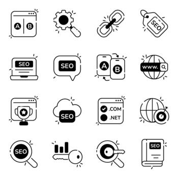 Seo Solid Icons vector