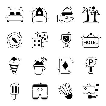 Tour Solid Icons vector