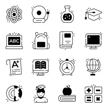 Education Solid Icons vector