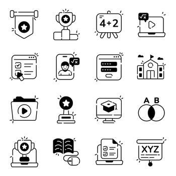 Schooling Solid Icons vector