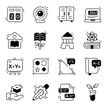 Learning and Knowledge Solid Icons vector