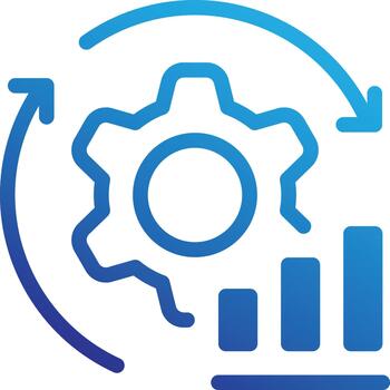 Data driven optimization icon for business process performance. vector