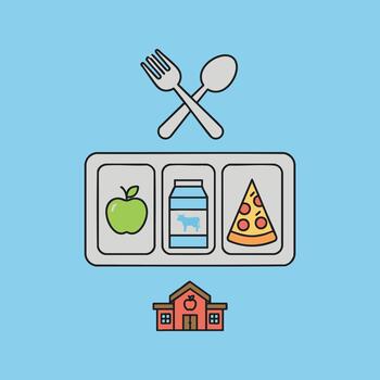 School Meal Program Flat Icon vector