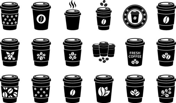 desechable taza colección vector