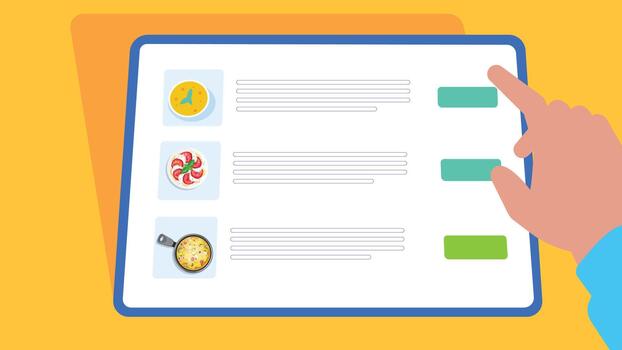 Digital Restaurant Menu Ordering Interface vector