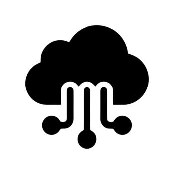 Cloud computing circuit connection icon for digital data network vector