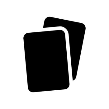Two overlapping rectangular cards icon for user interface design elements vector