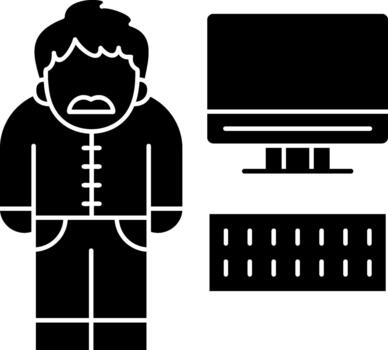 Glyph Icon Programmer Expert Programmer Software Development Coding Solutions Icon vector