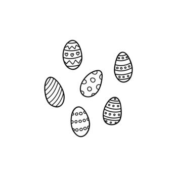 Doodle Easter eggs. vector
