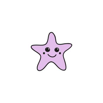 Doodle star character. vector