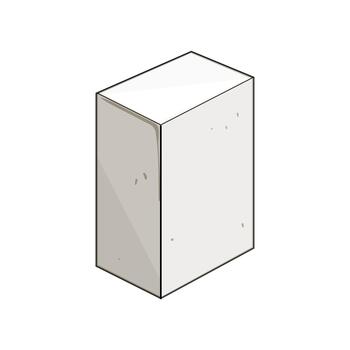 White rectangular prism box blank template vector