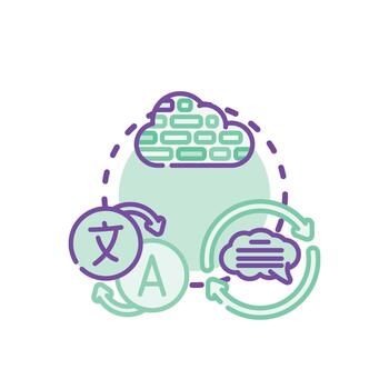 programación dialectos concepto icono ilustración vector