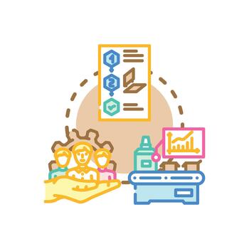 Iterative design process continuous development and feedback loop concept vector