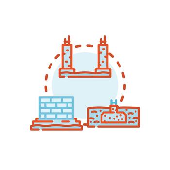 Building solid foundation process creating future infrastructure vector
