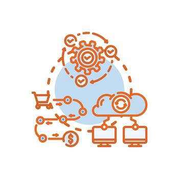 Parallel processing workflow optimizing digital task efficiency vector