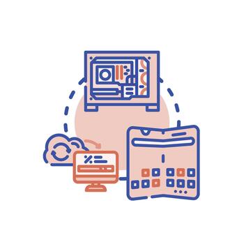 dispositivo personalización proceso para computadora y tableta ajustes vector