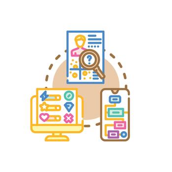 Website user interface development and user experience vector