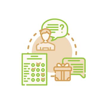 Giving impartial constructive feedback concept development vector