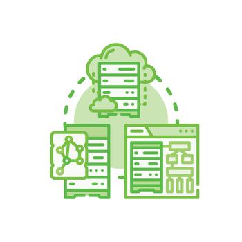 en línea base de datos nube informática red tecnología concepto vector