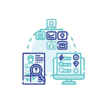 Interface designing process for user experience development vector