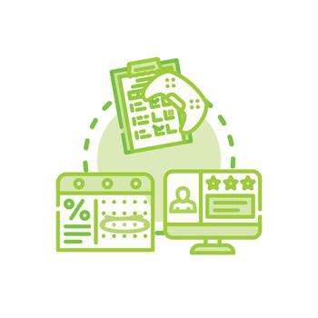 Software development process and program feature demo vector