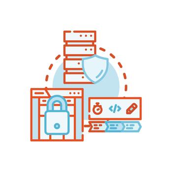 Browser secure context via https concept icon illustration vector