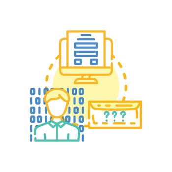 Buying authorization form document processing concept vector