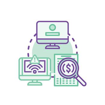 Recognizing problem concept with rock, map, and binary data vector