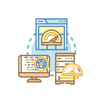 Optimizing web page performance developing internet speed vector