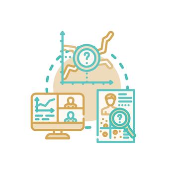 On site research concept visualizing data analysis process vector