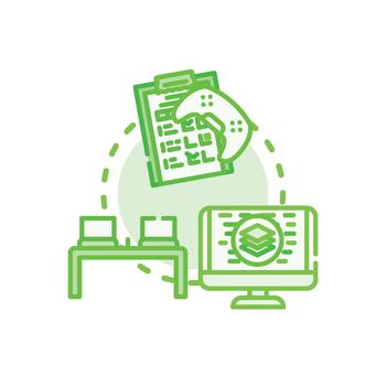 Developer workstation creating and optimizing software projects vector