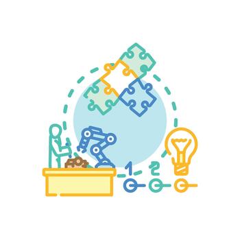 colaborativo datos equipo analizando y gerente datos vector