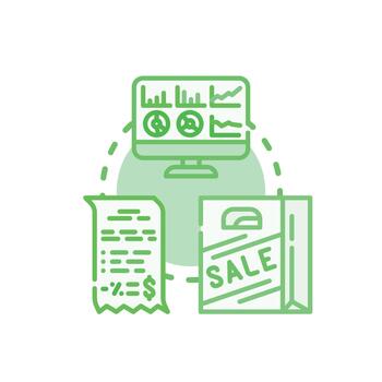 Shopping pattern analytics function concept illustration vector