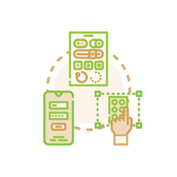 Touch screen compatible user interface mobile experience vector