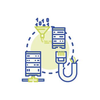 Data connection code concept illustration vector