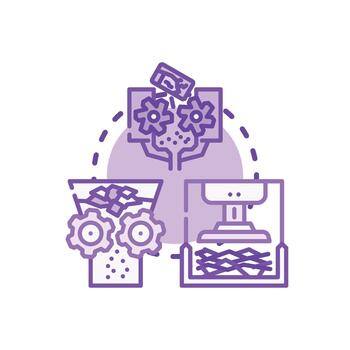 Document shredding process for data security concept vector