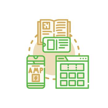 Website page rendering speed optimization concept vector