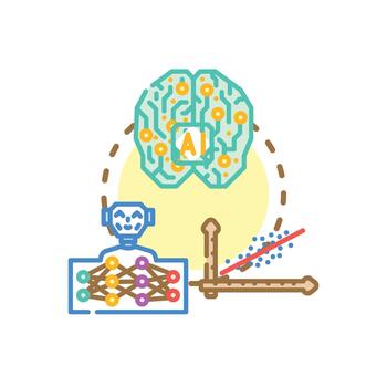 artificial inteligencia cognición Procesando datos automatización vector