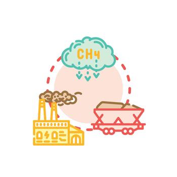 Decrease use of coal petroleum gas concept icon illustration vector