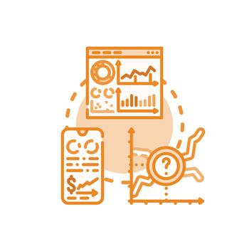 Web based analytics dashboard displaying data visualization vector